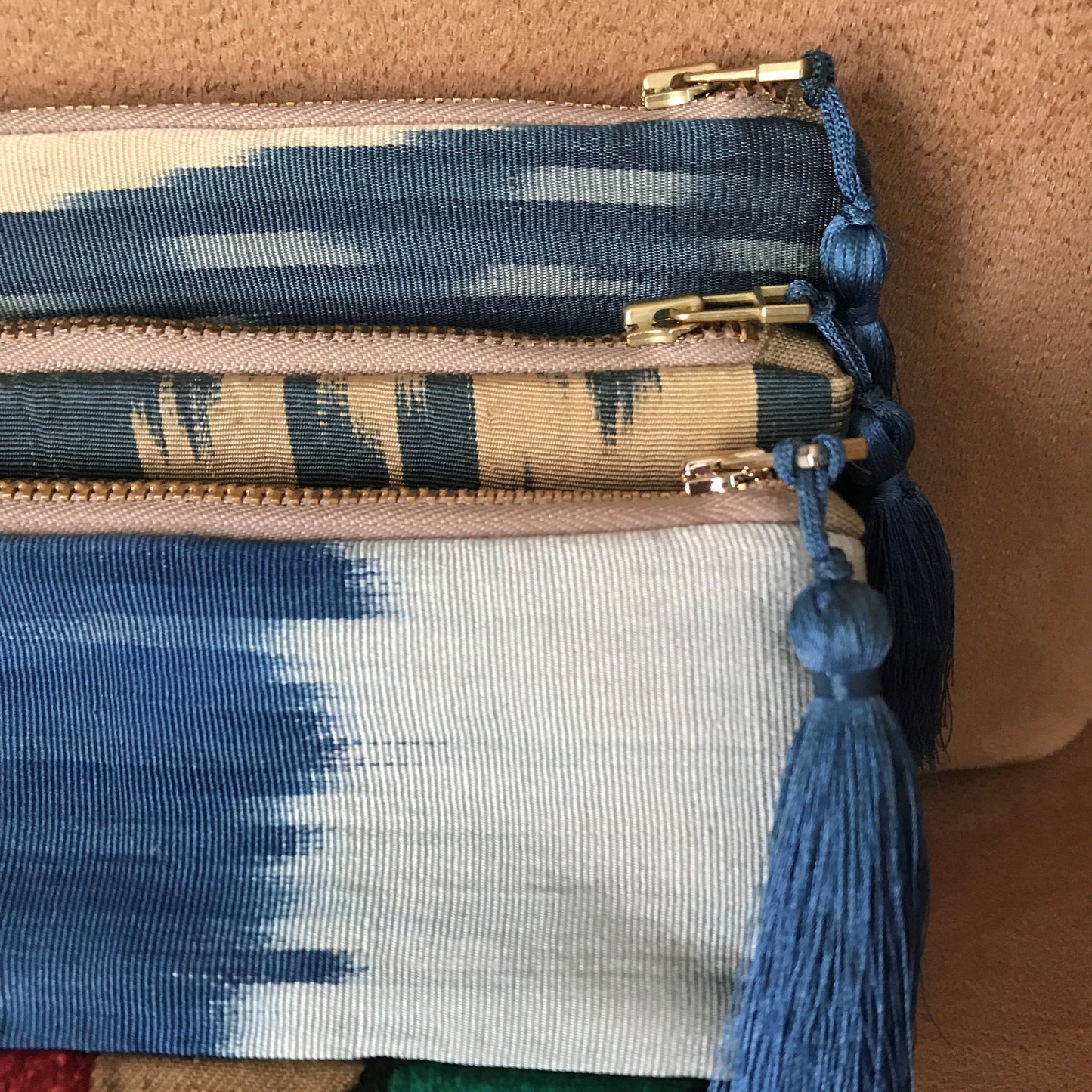 ヴィンテージスザニ刺繍 ハギレポーチ-9-