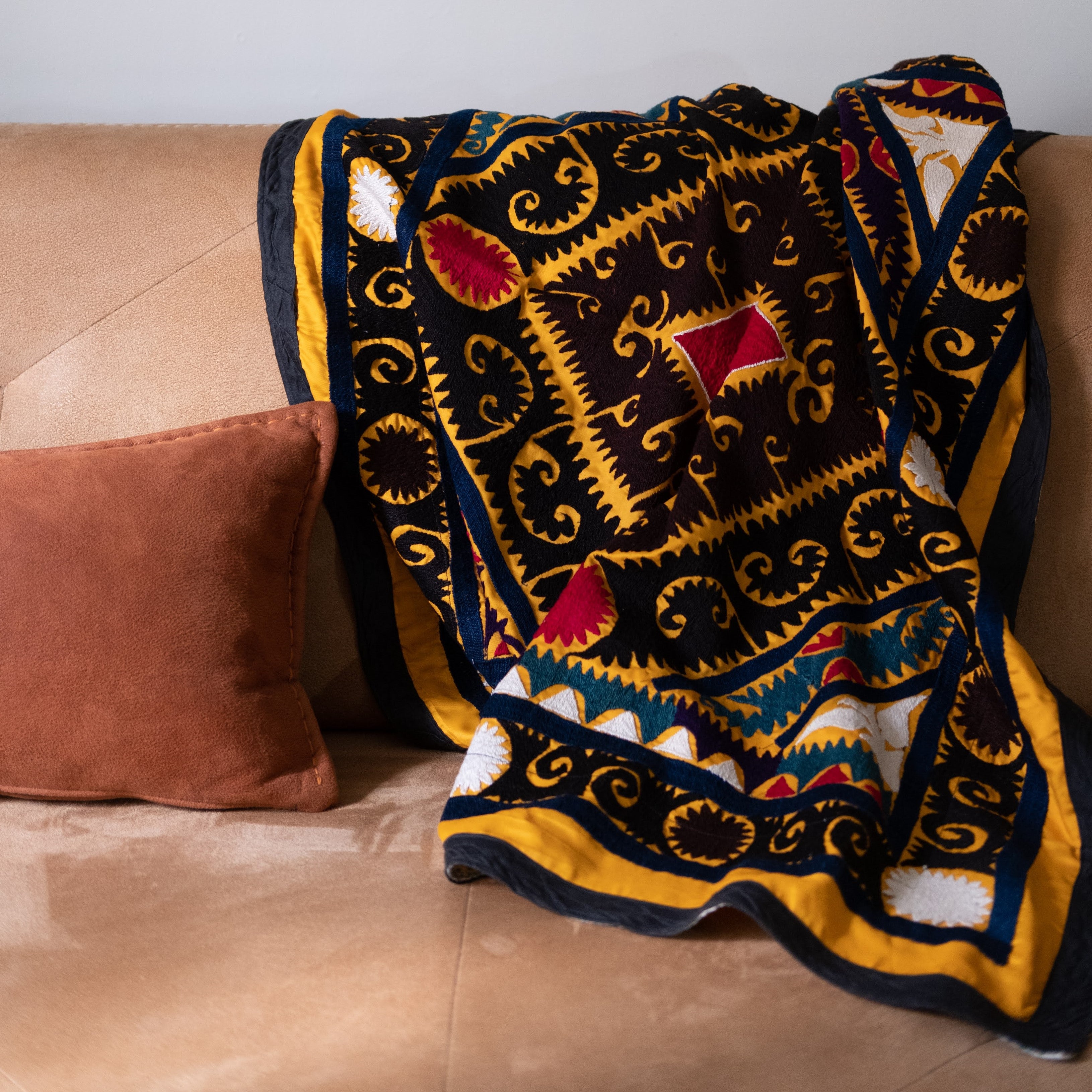代引き人気 ウズベキスタン スザニ 刺繍 ビンテージ suzani 古布