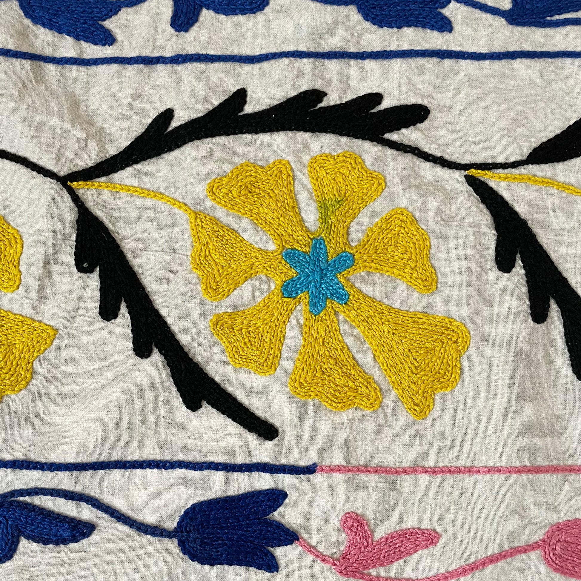 スザニ刺繍　刺繍部分のシミ